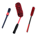 oesee Angled Wheel Brush Kit 3 Pack- Angled Microfiber Wheel Brush, Wheel Barrel Brush, Detailing Brush Scratch Free Calipers Wool Spoke Brush Cleans Brake Dust from Barrels& Hard to Reach Areas - color: Angle Red 3 Pack