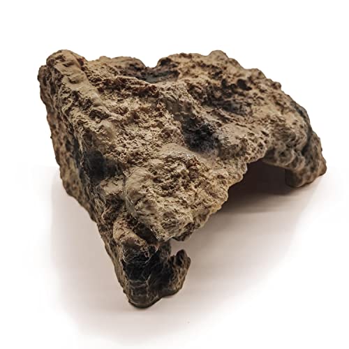 Reptile Simulation Rock Cave Hideouts Terrarium Habitat Décor Bearded Dragon Hideout for Turtles Lizards Snakes Crab (Medium)