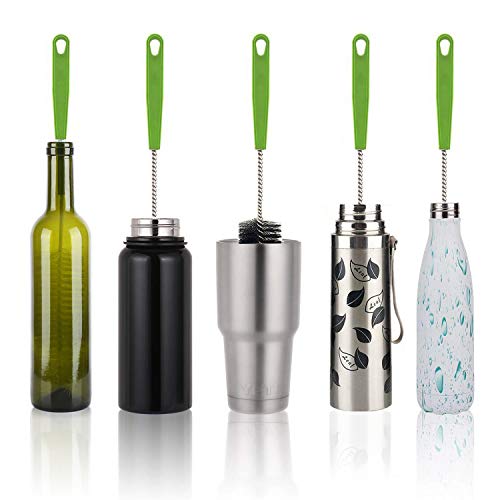 Long Bottle Brush, 17 in Bendable Cleaner Brushes for Cleaning Neck Beer Bottles, Wine, Baby Bottles, Water Bottles, Tumblers, Flask, Bird Feeder, Vase and Brewing Supplies black/2Pack - color: Black/2pcs
