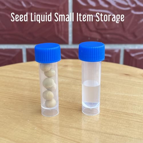 36 Piece Small 5ml Graduated Vials with Storage Box Rack, Leakproof Aquarium Water Test Tube Replacement Liquid Sample Vial Holder Container for Seed Bead Small Screw Tiny Stone