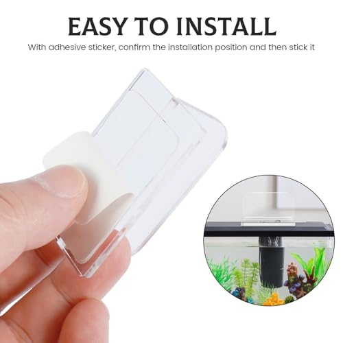 4 Pcs Transparent Aquarium Lid Handles with Adhesive, Acrylic Fish Tank Cover Handles, Transparent Fish Tank Lid Handle, Adhesive Tank Lid Replacement, Easy to Install for Aquarium Fish Tank Lid