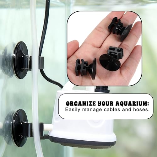 20 Pcs Aquarium Suction Cup Clip Professional Fish Tank Suctions Cup Clips, Small Suction Cups for Fish Tank Oxygen Tube Hose, Heating Rod Holders Clamps Aquarium Air Pump Accessories