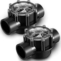 Dreyoo 2 PACK Pool Check Valve Compatible with Jandy 1-1/2-Inch to 2-Inch Check Valve, 180-degree Regulator Positive Seal & Non Lube Pump Flow Regulator for Swimming Pools and Spas - size: 1-1/2-Inch to 2-Inch