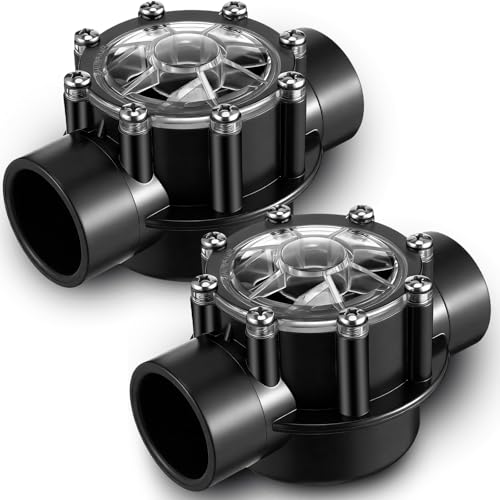 Dreyoo 2 PACK Pool Check Valve Compatible with Jandy 1-1/2-Inch to 2-Inch Check Valve, 180-degree Regulator Positive Seal & Non Lube Pump Flow Regulator for Swimming Pools and Spas - size: 1-1/2-Inch to 2-Inch