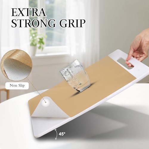 Beautysaid Shelf and Drawer Liner for Kitchen Cabinet, Non Adhesive Non Slip Shelf Paper Waterproof Washable Thickened for Dresser Pantry Shelve Bathroom Protector Liner(Beige,12 in x 20FT) - color: Beige, size: 12"W x 236"L