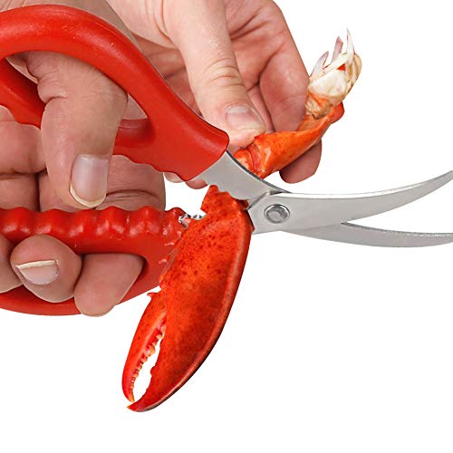 Calary 8Pcs Seafood Scissors Crab Scissors Seafood Shears Multifunctional Crab Leg Crackers and Tools - size: 8 pieces