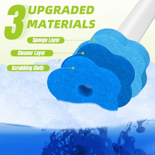 Disposable Toilet Brush, Toilet Wand Refills, Extended Handle with 48 Cleaner Refills, Toilet Brush for Toilet Bowl Cleaners, Bathroom Cleaning - size: 1 Brush+48 Refills