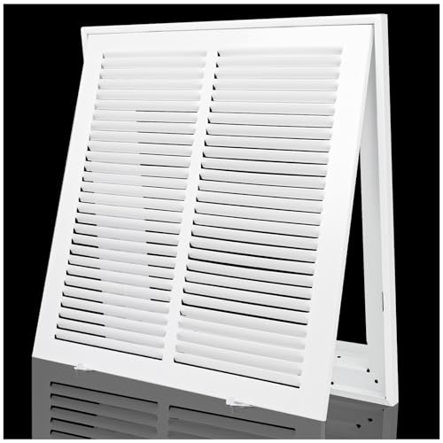 Return Air Grille 14x14,Air Return Vent Cover for Ceiling and Wall,Steel HVAC A/C Vent Cover Grill Fits Duct Opening 14"W x 14"H,Holds 1" Thick AC Filter - size: For 14''W×14''H-Duct Opening