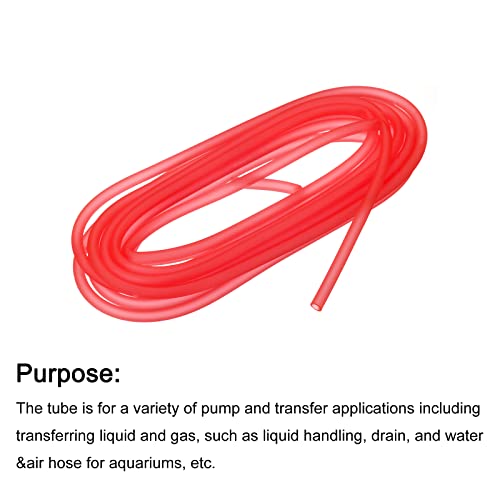 uxcell Aquarium Airline Tubing Hose 5/32" ID 15/64" OD 1Pcs 13.12 Ft Silicone Flexible Airline Tubing for Fish Tank, Terrariums, and Hydroponics, Red - color: Red