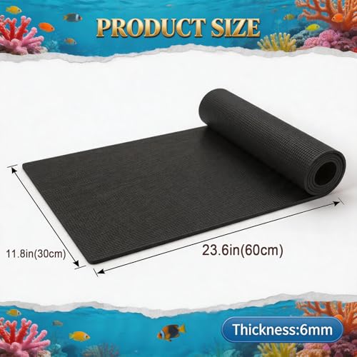 20 Gallon Aquarium Leveling Mat,23.6 x 11.8in Fish Tank Mat for Under Tank Shock Absorbing Non Slip Heavy Weight Support Neoprene Fish Tank Foam Pad,Cut-to-Size,6mm,1PACK