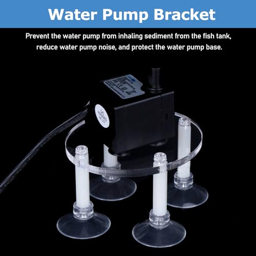 Water Pump Stand Fish Aquarium Accessories Sump Fish Tank Water Pump Rack Acrylic Shockproof Water Pump Bracket submersible pump stand Suction Cup Pump Rack (120×160MM) - size: 120×160MM