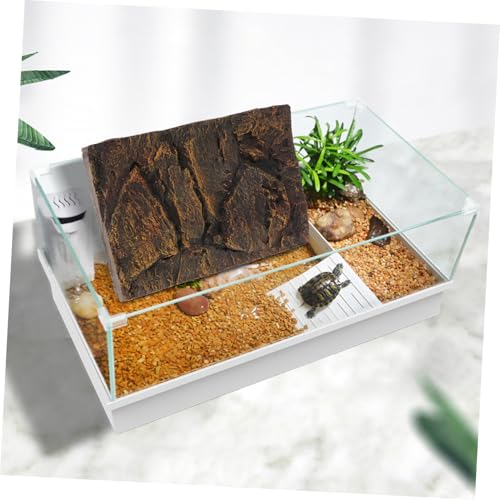 BESPORTBLE 3D Reptile Tank Background Board Realistic Turtle Tank Decor Adhesive Terrarium Back Wall
