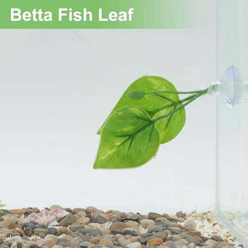 Betta Fish Leaf, Natural Habitat Simulation for Betta Spawnings Grounds, Betta Spawnings Leaves, Resting Bed, Large Small Leaves, Yellow Green
