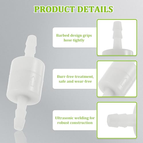 3/8" Plastic One Way Barb Hose Inline Check Valve Non Return For Fuel Oil Water Air(pack of 3pcs)