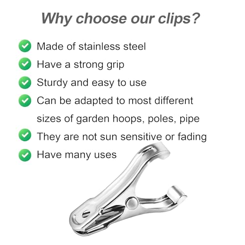 40 PCS Garden Clips, Greenhouse Clamps Made of Stainless Steel, Greenhouse Clips for Netting, Have a Strong Grip to Hold Down the Shade Cloth or Plant Cover on Garden Hoops - style: 40Pcs