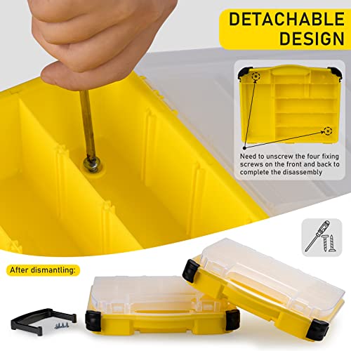 THKFISH Large Tackle Box Organizers and Storager Double Sided Tackle Box Detachable 4 Layers Tackle System for Fishing Accessories - color: C-YELLOW-4 layers tackle box
