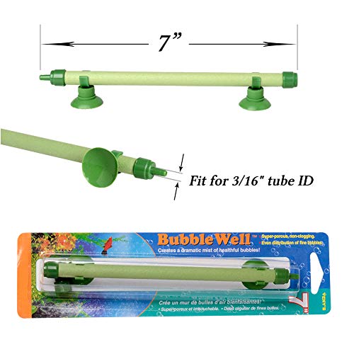 Quickun Aquarium Air Stone Bubble Wall Tube Oxygen Diffuser Bar Decor Accessory for Fish Tank 7 Inch Length,2PCS - color: Green, size: 7 inch