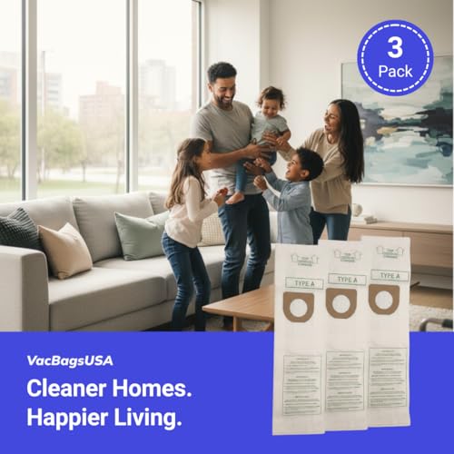 VacBagsUSA Replacement 3 Pack Vacuum Bags for Hoover Type A Replaces #4010001A | Made in USA!