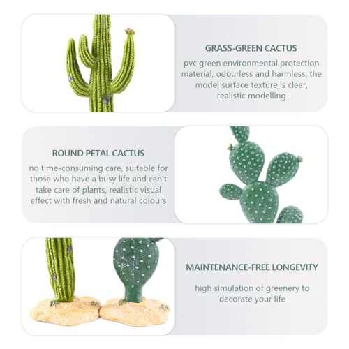 2Pcs Reptile Cactus Plants Terrarium Decoration Faux Reptile Terrarium Cactus Plant Landscape Decoration for Turtle Lizard