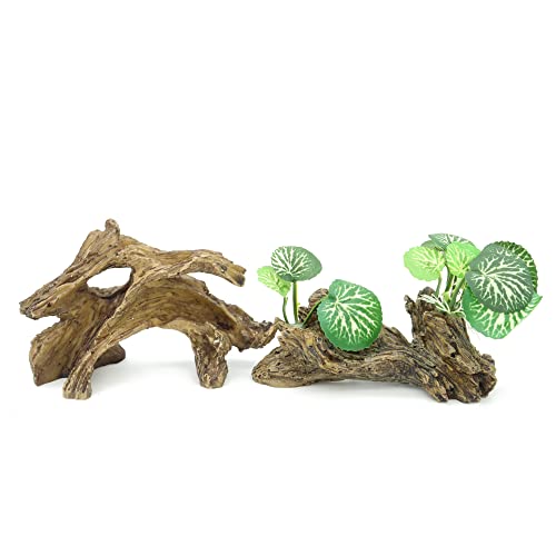 JIHAQUA Artificial Driftwood for Aquarium Decor Plastic Plant Branches Ornament for Fish Tank Decorations (Style C)
