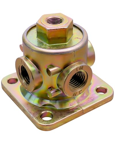 3-Way Pilot Valve Fit for Haldex 90554615, 1/8"-1/4" NPT Ports Air Ride Dump Pilot Valve for Semi Trailer & Truck