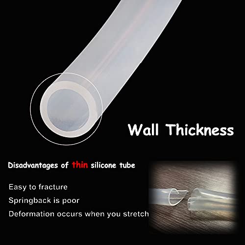 Feelers Silicone Tubing, Food Grade Pure Siliconce Hose 2mm ID 4mm OD 10ft, High Temperature Resistant Flexible Hose for Water Air Pump, Aquarium, Home Brewing, Kitchen - size: 2mm-4mm, style: 10 Feet