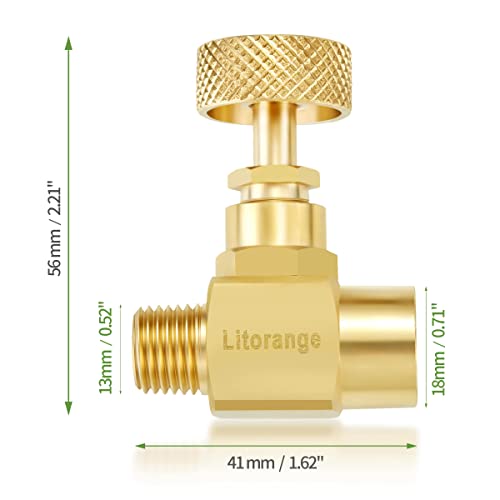 Litorange 1 Pack Heavy Duty Brass Replacement Control Needle Valve 1/4" Male NPT X 1/4" Female NPT Connection（Pack of 1) - size: 1PCS 1/4 Female x Male