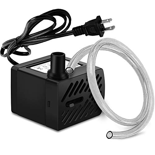 PULACO 50GPH 3W Mini Submersible Water Pump with 3.3 FT Tubing for Aquariums, Fish Tank, Pond, Fountain, Hydroponics