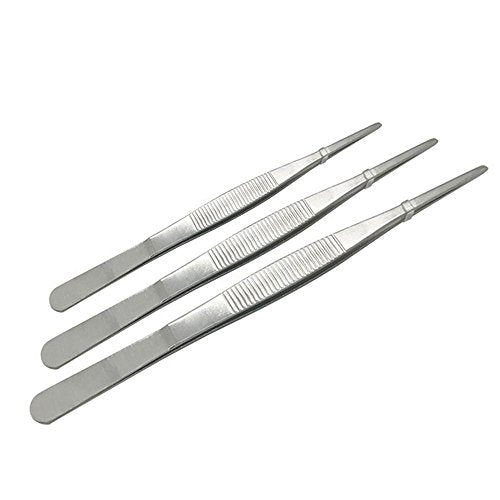 Adecco LLC Stainless Steel Tongs tweezer with precision serrated tips for sea food (8" 10" 12")