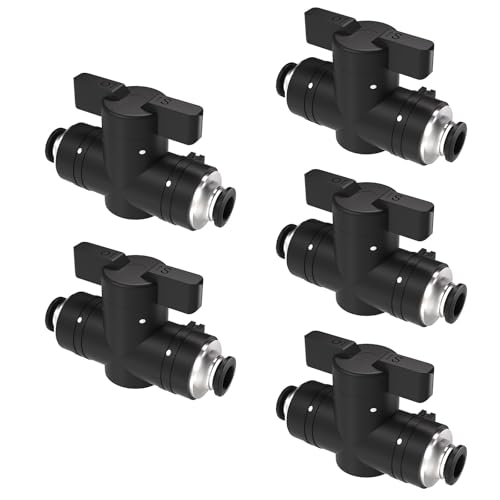 5/32(4mm) Push To Connect Valves,5/32(4mm) Air Valve Pneumatic Quick Push To Connects Fittings,Throttle Flow Speed Control - color: Black BUC, size: 5/32"OD(4mm)