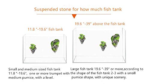 Hewnda Aquarium Decor - Floating Moss Rock Resin Stone - Fish Tank Decor, Small Aquarium Magic Hallelujah Floating Garden