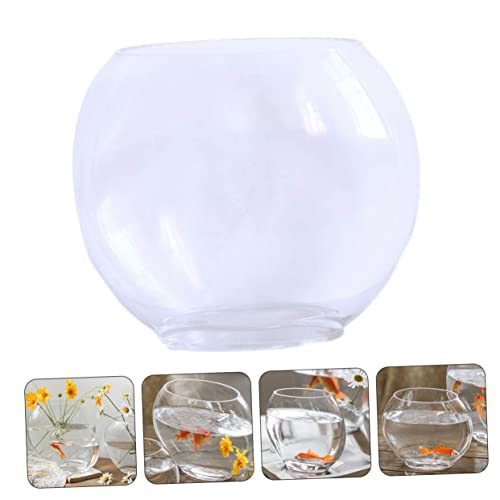 Transparent Fish Tank Desktop Aquarium Delicate Shape for Home Office Decor Space-Saving Design for Betta Fish - size: 19.5X16cm