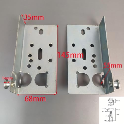 Garage Door Bottom Lifting Bracket, with 12 Pcs M6 Mounting Bolts, for 7/16-Inch Stem, Residential Bottom Roller Brackets, 1 Pair