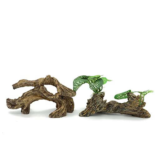 JIHAQUA Artificial Driftwood for Aquarium Decor Plastic Plant Branches Ornament for Fish Tank Decorations (Style C)