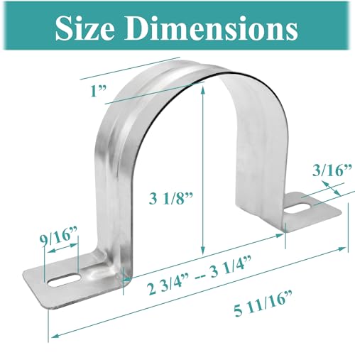Dust Collection Hose and Pipe Holder Adjustable Hangers Bracket, Don’t Broken Like Plastic After Long Time, Durable Spray Iron, 5 PCS (Sliver, 2-1/2 Inch) - color: Sliver, size: 2-1/2 Inch