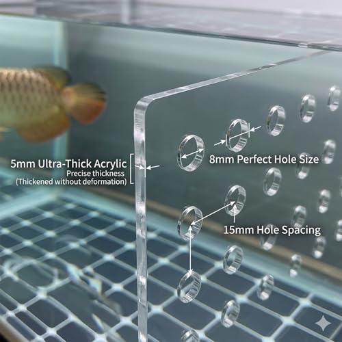 Acrylic Aquarium Partition, Transparent Fish Tank Divider with Suction Cups, 5mm Isolation Board for Breeding and Separation(35x40cm) - size: 35x40cm