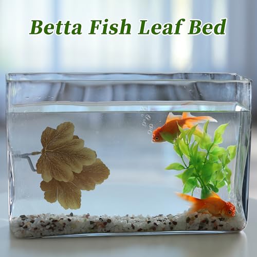 Betta Fish Bed, Betta Leaf Bed, Plastic Betta Hammock, Betta Hammock Pad with Suction Cup, Betta Fish Resting Place Betta Fish Supplies Aquarium Decor, Orange - color: Orange