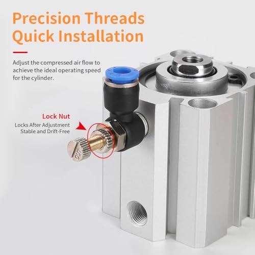 5Pcs Push to Connect Air Flow Control Valve, Blue 5/16in Tube OD x 1/2" Male Thread 90 Degree Elbow Speed Control Valve Pneumatic Connector Quick Fittings - size: Male Thread G1/2 x Blue (5pcs)