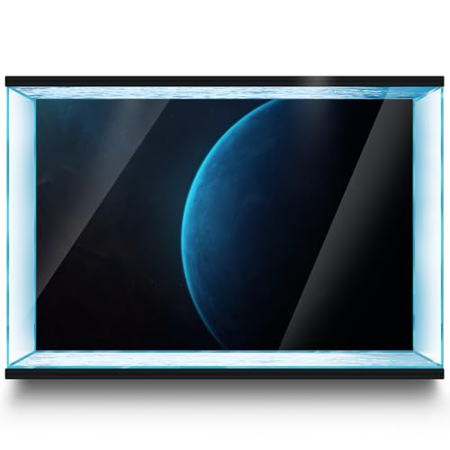 Aquarium Background Stickers - Planet, Blue, Space, Self-Adhesive Fish Tank Reptile Terrarium Decor Poster (80 x 40 cm / (31.4 x 15.7 inches)) - size: 80 x 40 cm / (31.4 x 15.7 inches)