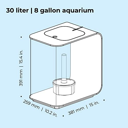 biOrb Flow 30 Acrylic 8-Gallon Aquarium with White LED Lights Modern Tank for Tabletop Display, White - color: White with LED Lighting, size: 8 Gallon