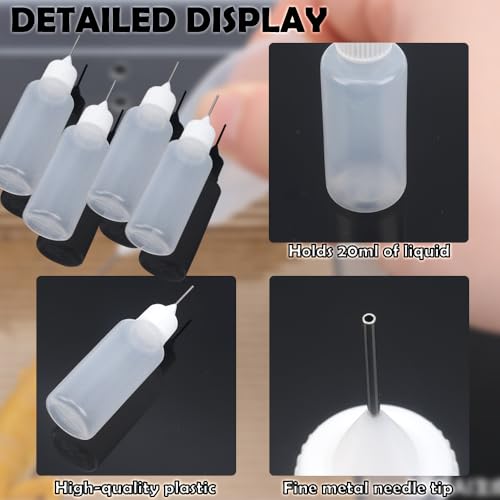 4 Pack 20ml Water Feeder Bottles for Ant Farms & Jumping Spiders – Mini Plastic Dropper with Metal Needle Tip for Insect Enclosures, Tarantula Habitats and Reptile Terrarium
