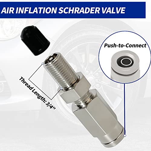 Air Line Kit for Air Spring Bag Suspension Fitting, 20 Feet of Tubing Airbag Line with 1/4 NPT DOT Air Fittings, Elbow Fitting Fit for Air Shock Line Air Suspension in Truck Trailer