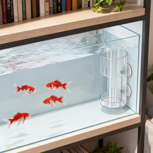 No Mess Aquarium Feeder, Acrylic Clear Fish Tank Feeder with Suction Cup, Preventing Food Scattering Feeding Tray Hollow Floating Sinking Shrimp Food Holders (Square,1) - color: Square