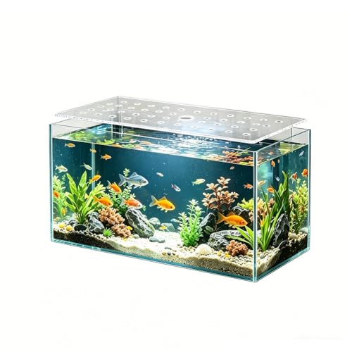 Aquarium Jump Lid with Holes - Protective Cover for Aquariums (45x30cm) to Prevent Fish & Reptiles from Jumping Out - Durable, Secure, Essential Tank Accessory - size: 45x30cm