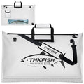THKFISH Fish Tournament Weigh in Bag for Bass Fishing, Heavy Duty Insulated Live Fish Bag for Caught Fish with Waterproof Zipper and Mesh Liner, Leakproof,Puncture Resistant(White-32×19.7in) - color: White-32×19.7in