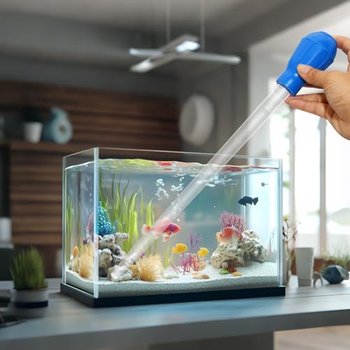Extra Long Turkey Baster for Aquarium, 27.7 Inch Aquarium Coral Feeder, 50ml Aquarium Water Changer Siphon for Fish Tank Cleaning