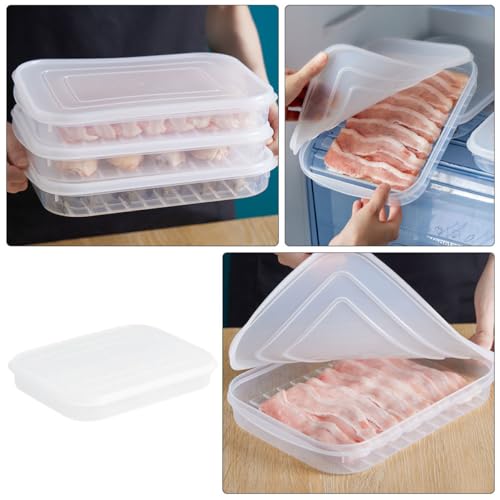 Yardwe Pe Soft Lid Stackable Refrigerator Storage Containers for Seafood, Fish, and Meat, Large Fridge Food Keeper Box with Airtight Seal for Cold Storage