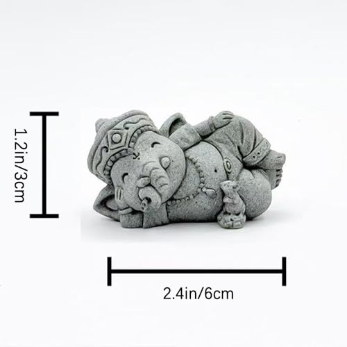 livelyfish Small Elephant Statue Sandstone Figurine Hindu Meditation Buddha Sculpture for Fish Tank Aquarium Decoration (G) - color: G