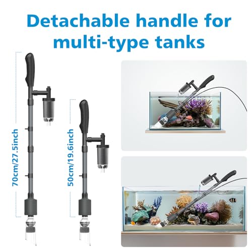 fishkeeper Electric Aquarium Vacuum Gravel Cleaner, 25W 6 in 1 Multifunction Fish Tank Cleaner Kit Gravel Vacuum for Fish Tank Adjustable Flow for Automatic Wash Sand & Water Changer