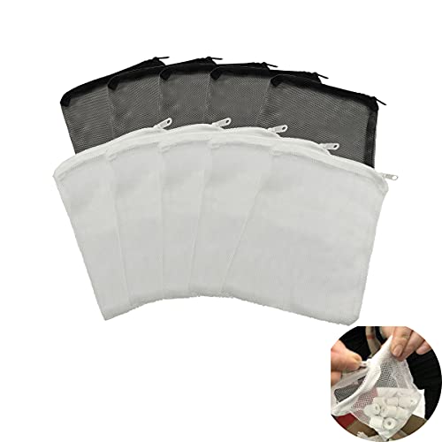10 Pcs Tanks Filter Media Bags, Aquarium Bag, Fish Tank Mesh with Zipper Reusable Bags.for Activated Carbon, Ceramic Rings, etc